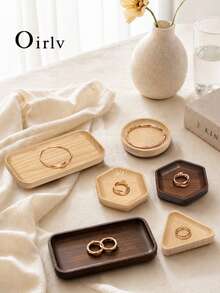 Oirlv Wooden Style Multi-Shape Jewelry Tray, Ring, Earring, Bracelet Storage Organizer, Vanity Tabletop Decorative Storage Display,Room Decor,Travel Essential - View 8