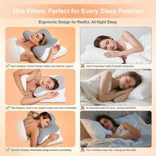 Ergonomic Memory Foam Cervical Pillow For Neck Support, Cervical Neck Pillow For Uncomfortable Relief, Ergonomic Side Sleeper Pillow For Sleeping, Contour Ergonomic Support For Side Back Stomach Sleepers, Sleep Pillow, New Upgrade Cervical Pillow - Two-color Splicing - View 5