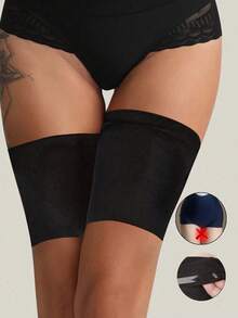 2 Pairs Women's Anti-Chafing Thigh Bands, High Elastic Silicone Anti-Friction Leg Sleeves, Anti-Snagging Thigh Bands - Multicolor - View 8