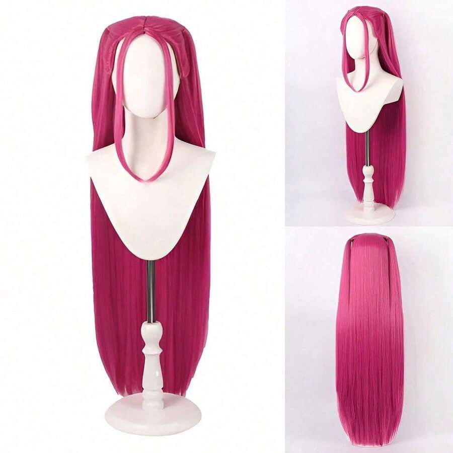 Mattel Medium-Length Curly Cosplay Wig For Anime Female Characters, Light Purple Matte High-Temperature Fiber, Wolf Cut Design With Short Front And Long Back, Realistic Scalp Parting, Layered And Naturally Voluminous, Suitable For Anime/Game Neutral Characters, Daily Mullet Style, Lolita, JK Outfit, Stage Performance, Short Video Shooting - Multicolor - View 1