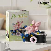 DIY Flower Camera Micro Particle Building Blocks Toy, Creative Desktop Decor Assembly Blocks, Holiday Gift For Adults And Children, Suitable For Kids 6 Years Old And Above - Flower Camera - View 17
