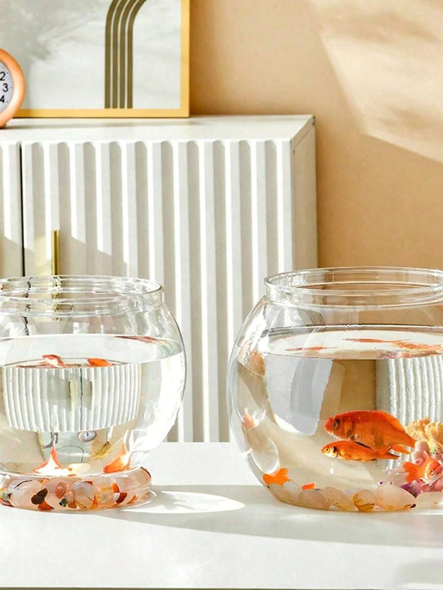 Bể cá cảnh nhựa trong suốt, môi trường sống mini cho cá Betta, bể hệ sinh thái cảnh quan nước để bàn, trang trí phòng khách tại nhà, bình trồng cây thủy sinh cảnh quan - Trong sáng - Xem 1
