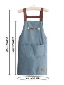 1pc Solid Color Adjustable Strap Apron, Waterproof And Stain-Resistant, Durable And Lightweight, Easy To Clean, Large Capacity Dual Pocket Design, Suitable For Kitchen Cooking, Making Dumplings, Home Cleaning, Camping, Picnic - Multicolor - View 8