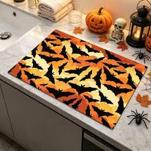 1pc Absorbent Bat Pattern Table Mat, Coffee Machine Mat, Halloween Home Kitchen Dish Drying Mat, Tabletop Protector, Creative Holiday Atmosphere Coaster, Multi-Scenario Kitchen Drain Mat, Multi-Purpose Drying Mat, Home Gift, Desktop Decoration - XYLSD-1003 - View 5