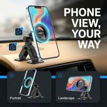 xnyocn Magnetic Phone Mount Dual-Use For Car And Desk, Multifunctional, Foldable, 360-Degree Rotation, Strong Suction, Universal For Car And Office, Suitable For Men And Women - Multicolor - View 4