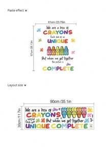 1pc Children's Room Wall Decor Letter Pencil, Colorful Letter Wall Sticker, Suitable For Children's Room, Bedroom, Living Room, Classroom, Background Wall, Wall Decor, Easy To Paste And Remove, Home Decor, Sticker, Wall Sticker, Home Decor. - Wall Stickers - View 16