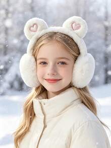 4pcs Foldable Bear Earmuffs For Winter Warmth, Cute Cartoon Plush Windproof Ear Warmers For Students. - Multicolor - View 3