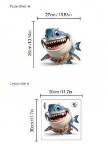 1PC Fun Ocean-Themed Toilet Stickers, Includes Beach Shells, Starfish, Cool Turtles, And Cartoon Sharks, Waterproof, Self-Adhesive, And Removable, Suitable For Bathroom Toilet Lids, Tanks, Cabinet Doors, DIY Home Decor Wall Stickers - Wall Stickers - View 14