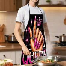 1pc Fashion Nail Artist Queen Pattern Apron, Suitable For Nail Salon, Work Scenes And Gift Giving - Multicolor - View 5