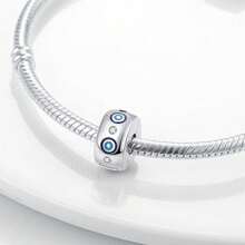 1 hạt spacer bạc Sterling S925 chống trượt, thiết kế đa yếu tố hình dấu chân, bướm, sao, trăng, hoa, đính đá Cubic Zirconia màu sắc và tráng men mạ vàng, tương thích với mọi loại vòng tay, phụ kiện trang trí đa năng cho làm trang sức DIY thủ công và điểm xuyết trang phục hàng ngày - Nhiều màu - Xem 2