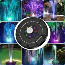 Solar Water Fountain With Lights, Solar Bird Bath Fountain Outdoor, Solar Powered Fountain Pump For Garden Decor, Pool Accessories - Black and White - View 2