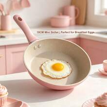ABKOK Wajan Anti Lengket, Warna Macaron, Peralatan Masak Aluminium, Ukuran 7,09 x 9,45 x 11,02 Inci, Satu Wajan dan Set 3 Buah untuk Memasak di Kompor dan Dapur Rumah Tangga - View 4