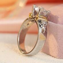Fashion Luxury Round Women's Ring, Exquisite Wedding Engagement Ring, Holiday Gift - Silver - View 6
