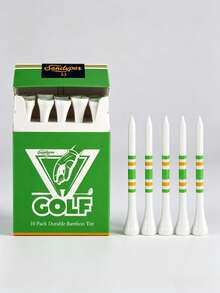 Cigarette Box Style Bamboo Golf Tee Set, Creative Portable Golf Ball Storage Box, Creative Driving Range Training Accessory, 70mm 2-3/4 Inch Striped Colorful Outdoor Golf Practice Gift, Golf Accessories, Golf Supplies, Golf Tees - Multicolor - View 20