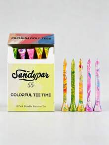 Cigarette Box Style Bamboo Golf Tee Set, Creative Portable Golf Ball Storage Box, Creative Driving Range Training Accessory, 70mm 2-3/4 Inch Striped Colorful Outdoor Golf Practice Gift, Golf Accessories, Golf Supplies, Golf Tees - Multicolor - View 17
