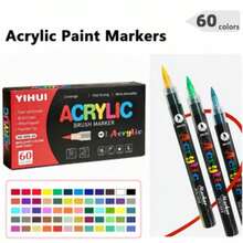 60pcs Acrylic Paint Markers, Liquid Ink Marker Pen Set With Stackable Design, Smooth Flow Paint Pens With Vibrant Colors For Drawing, DIY Crafts And Creative Projects, Back To School Art Supplies - Sets - View 7