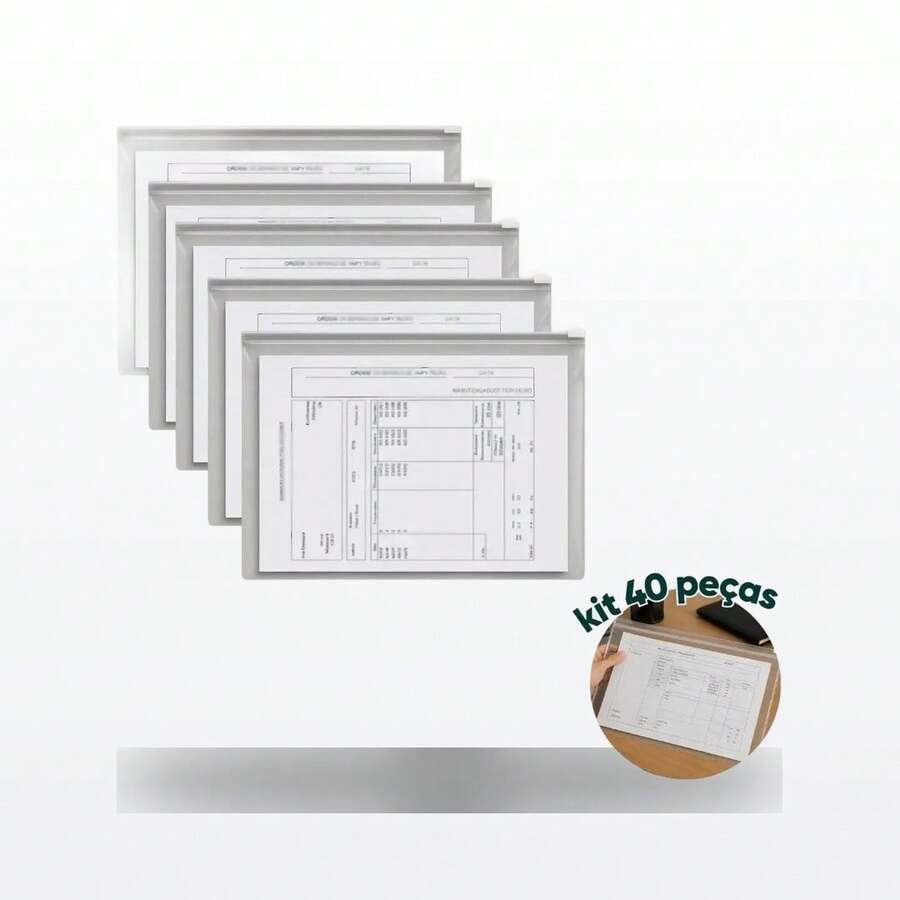 Pasta Zip PVC 0.15 33x24cm documentos fichario organizadora - Multicolorido - Visão 1
