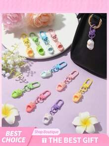Colorful Mini Clog-Shaped Keychain, Creative Resin Colorful Mini Clog Pendant Key Ring Set, Suitable For Women And Men Bags Backpacks Gifts - Shoe Charm - View 6
