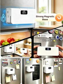 ENSSU 1300mAh Rechargeable Mini Bag Sealer Machine, Magnetic Sealing Machine, 6-Speed Temperature Adjustment Digital Display Portable Heat Sealer, Magnetic Type-C Charging Food Plastic Bag Sealing Machine For Snack Kitchen Storage - Multicolor - View 11