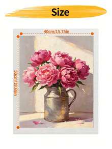 DIY Pink Peonies In Metal Vase (Frameless 8x12 / 16x20 Inches) Paint By Numbers Kit (Acrylic) Arts & Crafts For Adult Beginners, Beautiful Home Wall Decor, And Creative Holiday Gifts - Sets - View 8
