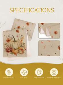 1pc, Autumn New Arrival, Maple Leaf, Pumpkin, Thanksgiving Decor, Multiple Sizes Available, Table Runner, Christmas, Christmas Home Decor, Home Decoration, Tablecloths, Fireplace Cloth, Fireplace Decor, Glass Door Window Decor, Home Decor, Entryway Decor, Dining Table Decor, Room Decor, Bed Runner - Multicolor - View 9