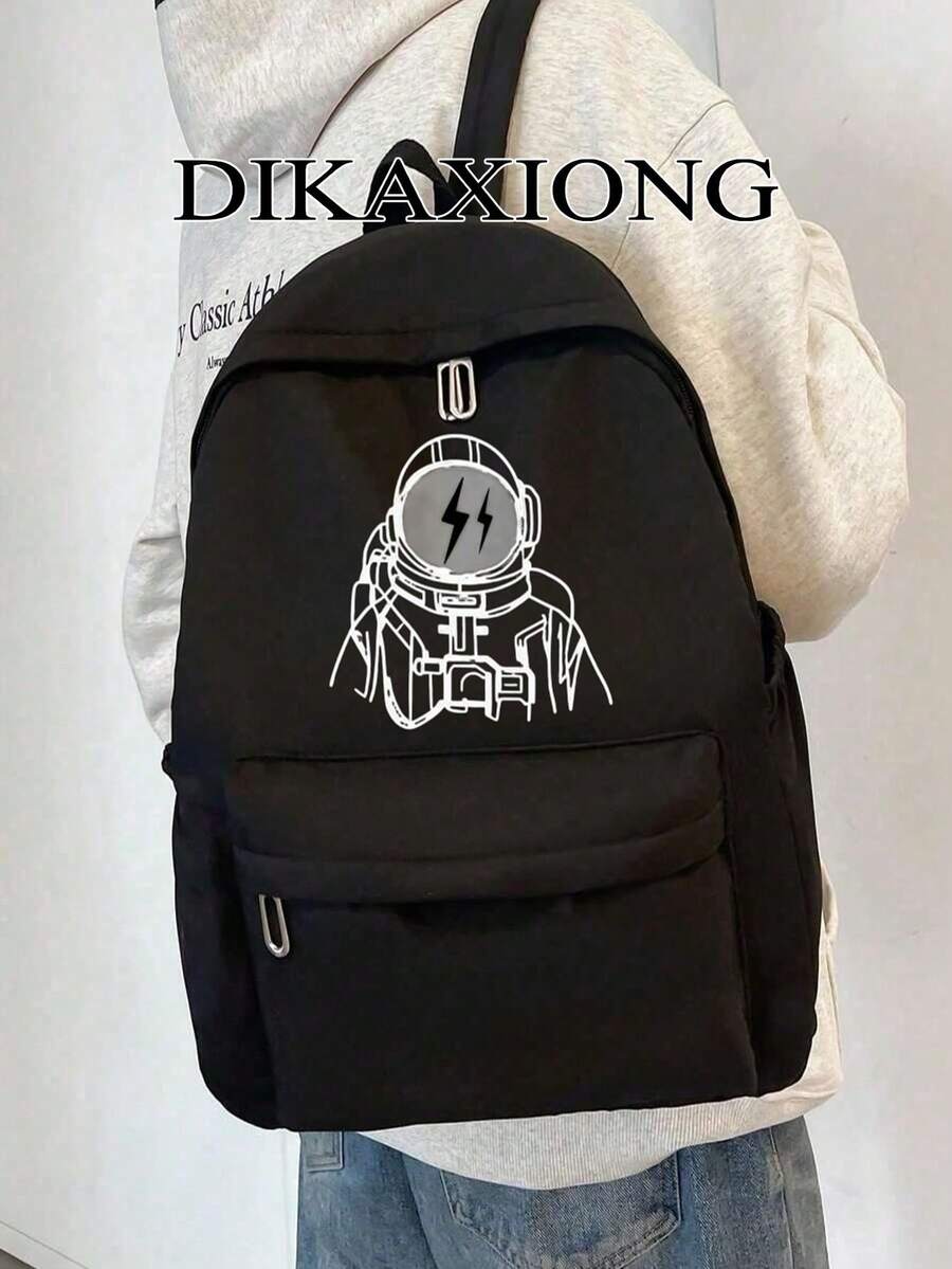 Mochila de nailon impermeable y resistente a las manchas, bolsillo de almacenamiento frontal de acceso rápido, apta para portátil de 14 pulgadas, para escuela secundaria, universidad, salidas góticas, fines de semana y recados - Multicolor - Ver 1