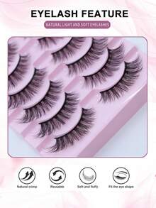 10 Pairs 15mm Cross Style False Eyelashes, 3D Fluffy Lightweight Reusable Lashes, Outer Corner Lengthening Natural Look, Suitable For Halloween, Christmas & Daily Makeup - View 4