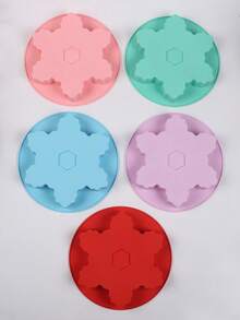 1pc Large Round 3D Snowflake Cake Silicone Mold Suitable For Making Muffins Bread Egg Baking Tray Chocolate Dessert Baking Mold - Multicolor - View 12