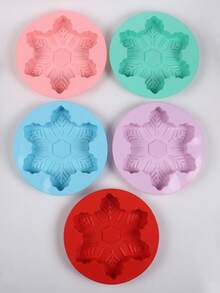 1pc Large Round 3D Snowflake Cake Silicone Mold Suitable For Making Muffins Bread Egg Baking Tray Chocolate Dessert Baking Mold - Multicolor - View 11