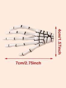 2pcs Halloween Skeleton Hand Hair Clips, Ghost Claw Decorative Props Gothic Style Bone Hair Accessories, Fun Party Costume Bone Claw Hair Clips - Skull Hair Clip - View 8