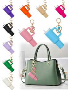 1pc/2pcs/3pcs/5pcs/8pcs Mini Insulated Cup Keychain Accessory, Cute Cup Key Pendant, Suitable For Women's Wallet, Handbag, Backpack, Mini Water Bottle, Street Style, Multi-Color, Keychain Pendant, Wallet Pendant, Cup, Bag Accessory - Multicolor - View 1