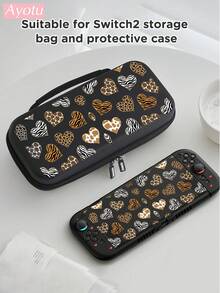 Ayotu Suitable For 2025 New Switch 2 Heart Leopard & Zebra Print Game Console Shell And Accessories, Set Includes Protective Case, Storage Bag, Joy-Con Controller Protective Cover And Other Multiple Style Accessories, Ideal Gift Choice For Back To School Festival - View 2