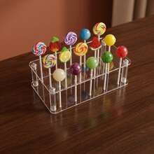 Lollipop Holder Display Stand, Premium Clear Acrylic Cake Pop Stand With Reinforced Screw-In Assembly, Sturdy Step Structure Candy Rack For Party And Retail, Minimalist Polished Rounded Edges, High Transparency Finish, 9.84 X 7.68 Inches - View 3