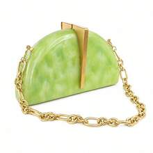 CEZIRA Semi-Circular Dome Acrylic Box Evening Bag For Women, Luxury Glamorous Designer Chain Shoulder Bag Clutch, Suitable For Party, Banquet, Wedding - Multicolor - View 16
