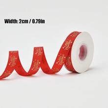 Christmas Print Ribbed Ribbon, Multi-Pattern Holiday Gift Wrapping Fabric Tape For Handmade Bow Decoration, Suitable For Gift Box Packaging, Floral Decoration, Handmade DIY Crafts, Christmas Tree & Wreath Matching, Baking Packaging: Bundling Cookies, Candy & Dessert Bags, Decorating Holiday Baking Gifts And More - Multiple Styles - View 7