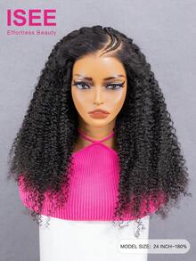 ISEE Hair Wear Go Glueless Braided Kinky Curly Human Hair Wig 9x6 Lace 18-26 Inch 180% Density Bleached Knots Natural Curl Pattern Invisible Lace Seamless Blend Beginner Friendly Ready To Wear For Women - SNatural - View 4