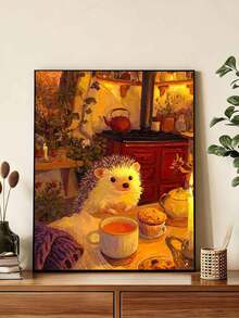 DIY Cute Hedgehog Tea Party (Frameless 8x12 / 16x20 Inches) Paint By Numbers Kit (Acrylic) Arts & Crafts For Adult Beginners, Cozy Home Wall Decor, Relaxing Hobbies, And Unique Holiday Gifts - Sets - View 4