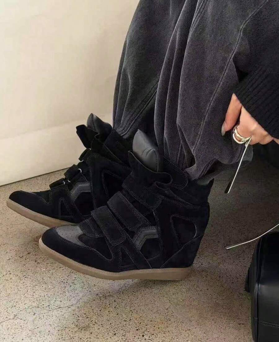 Zapatillas de cuña para mujer - Negro - Ver 1