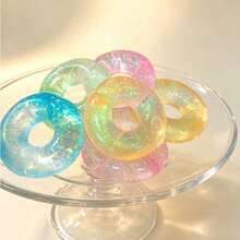 Brinquedo de Alívio de Estresse Squishy de Rosquinha com Glitter, Brinquedo de Rosquinha Transparente e Brilhante para Apertar, Brinquedo Squishy, Brinquedo para Apertar, Brinquedo, Squishy Crocante, Squishy, Brinquedo para Crianças Pequenas, Decoração de Halloween, Halloween, Brinquedo Squishy - Multicolorido - Visão 12