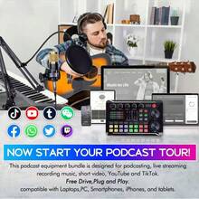 F998 Live Streaming Sound Card Mixer With DJ Mixing Effects, Audio Interface Studio Equipment | Voice Changer Sound Effects | Compatible With PS4 Karaoke Live Streaming Game Recording - Podcast Mixer - View 8