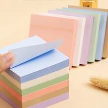 1pc Square Pure White Blank Sticky Notes, Memo Message Pads, Note-Taking Notepad, Smooth Writing Surface, Suitable For Back To School Classroom Key Points Recording, Christmas Holiday Message Writing, Halloween Theme Scrapbook Collage Decoration, Desktop Stationery Short Video Promotion - Multi-color - View 4