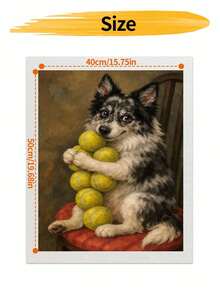 DIY Cute Border Collie Holding Many Tennis Balls (Frameless 8x12 / 16x20 Inches) Paint By Numbers Kit (Acrylic) Arts & Crafts For Adult Beginners, Home Wall Decor, And Creative Holiday Gifts - Sets - View 9
