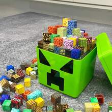صندوق تخزين مغناطيسي Minecraft Pixel Game MC TNT لبناء العالم، لعبة مجسمات صغيرة Mini Figure، صندوق تخزين مغناطيسي Mini World، ملحق مناسب للهدايا والمجموعات والاستخدام اليومي - متعدد الألوان - مشاهدة 3