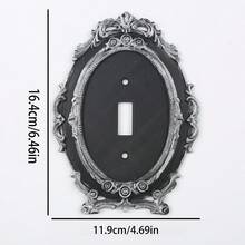 1PC 3D Printed Premium Plastic European Rococo Relief Switch Panel, Vintage Carved Wall Socket Decorative Frame, Halloween Home Atmosphere Decor Suitable For Bedroom Living Room Wall Arrangement - Multicolor - View 13