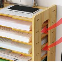 Office Desk File Cabinet Multi-Layer Density Board Desktop Storage Box Organizer - RMG0069-h4 - View 5