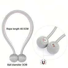 2pcs Magnetic Curtain Tiebacks With Rope, Earphone Shaped Curtain Clips, No-Drill Curtain Holders - Multi-color - View 4
