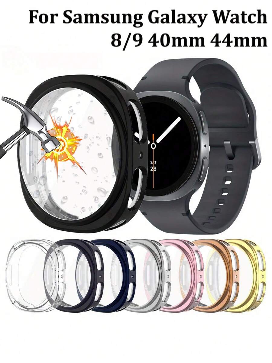 Soft Electroplated Case With Screen Protector Full Coverage Bumper Shell Cover For Samsung Galaxy Watch Case 8/9 40mm 44mm TPU Ultra-Thin Cover Shockproof Scratch-Resistant Anti-Collision Screen Protector Galaxy Watch 8 9 Protective Shell Classic 44mm 40mm Sports Accessories Watch 9 Watch 8 Men/Women, Black/Transparent/Gold/Silver