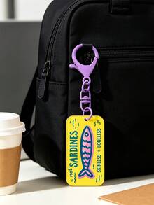 Cartoon Sardines Acrylic Keychain, Bag Charm, Backpack Pendant, Personalized Accessory, Suitable For Students, Girls, Young People, Perfect For Birthday, Party, Holiday Gifts, Decorate Keys, Backpacks, Shoulder Bags, Commute, Travel, Outfit Accent, Multi-Color Retro Fun Rotating Buckle Creative Accessory Small Gift - Multicolor - View 1