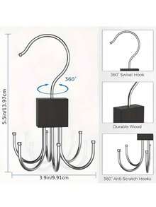 3pcs/2pcs/1pc 360° Rotating Belt Hook, Space-Saving Multifunctional Closet Organizer, Suitable For Belts, Bras, Ties, Scarves, Tank Tops And Wallets, Ultimate Accessory Storage Solution, Perfect Choice For Birthday, Wedding, Party, Perfect Gift For Colleagues, Friends And Family, Back To School - Multicolor - View 2