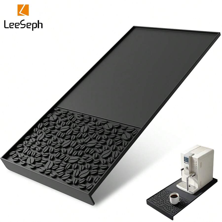 L LEESEPH حصيرة قهوة من السيليكون - حصيرة بار القهوة 24" * 12" لسطح الطاولة، وسادة محطة المطبخ ملحقات مناسبة تحت آلة القهوة أو الجهاز، حصيرة تجفيف الأطباق، حصيرة آلة القهوة المقاومة للحرارة للمنزل والمكتب والمقهى وأدوات المطبخ - متعدد الألوان - مشاهدة 1